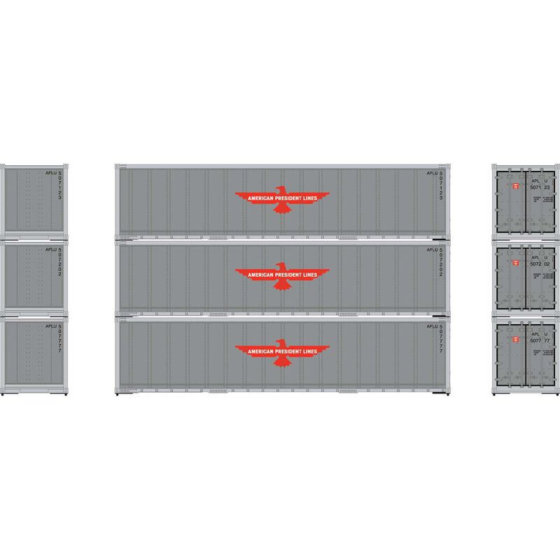 40' Smooth Cont APL 3-pac Athearn