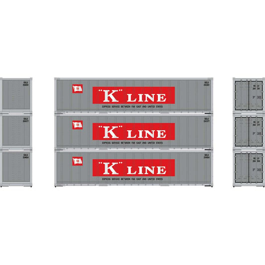 40' Smooth Side Cont K-Line 3-pac #1 Athearn