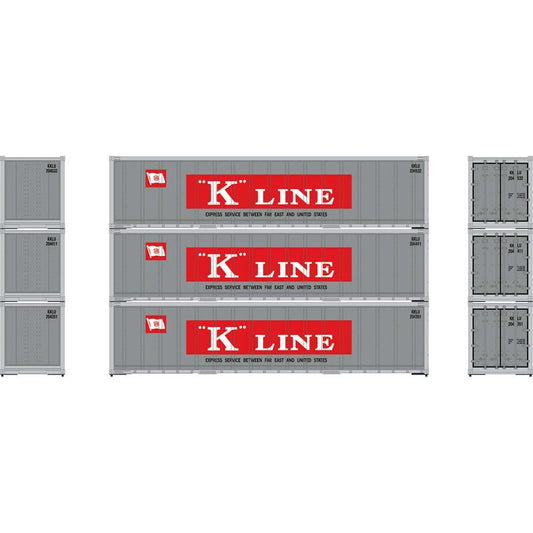 40' Smooth Side Cont K-Line 3-pac #2 Athearn