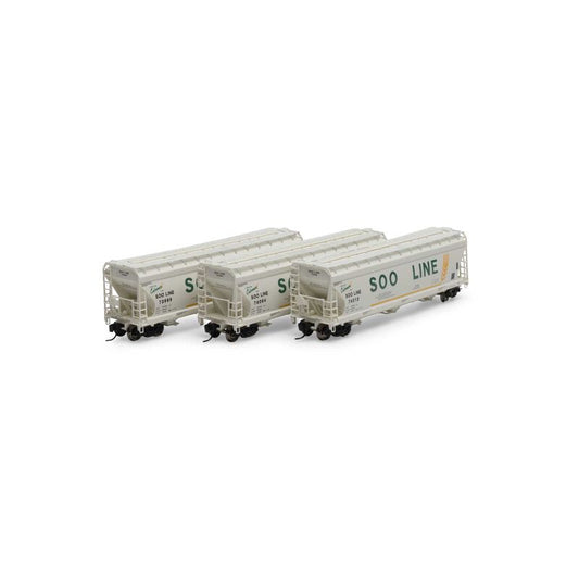 ACF 4600 3-Bay Hopp SOO 3-pac N-Scale Athearn