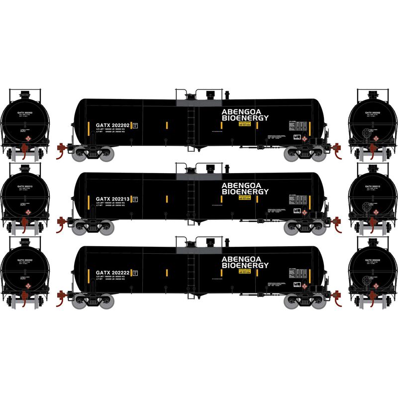 30,000 Gal Ethanol Tank Car GATX 3-pac #3 N-Scale Athearn