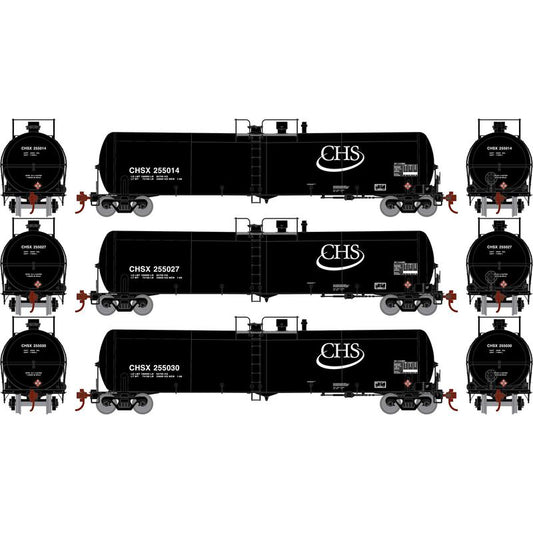 30,000 Gal Ethanol Tank Car CHSX 3-pac #1 N-Scale Athearn