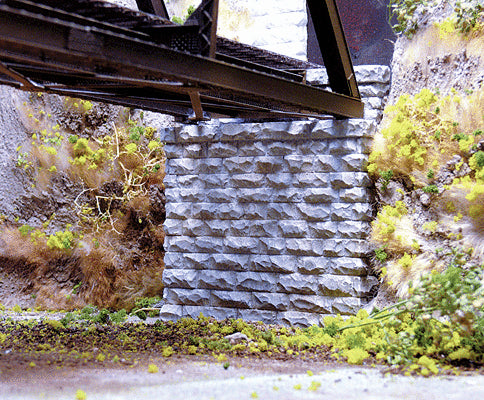 Sngl Bridge Abut Cut Stone  N-Scale Chooch